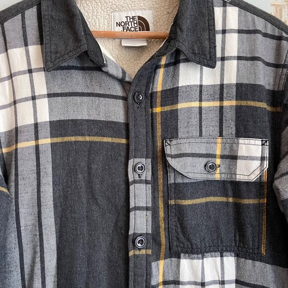 The North Face Men Plaid Sherpa Lined Flannel Shirt Jacket Size M Rugged Outdoor - Picture 5 of 12